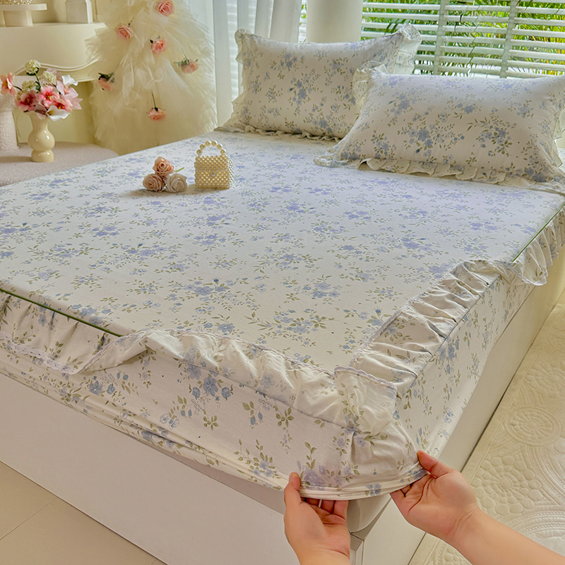 100% Cotton Floral Printed Ruf - Fitted Bed Sheets Deep Pocket recension och pris