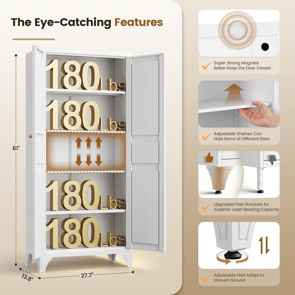 Metal Storage Cabinet with 2 D - Kitchen recension och pris