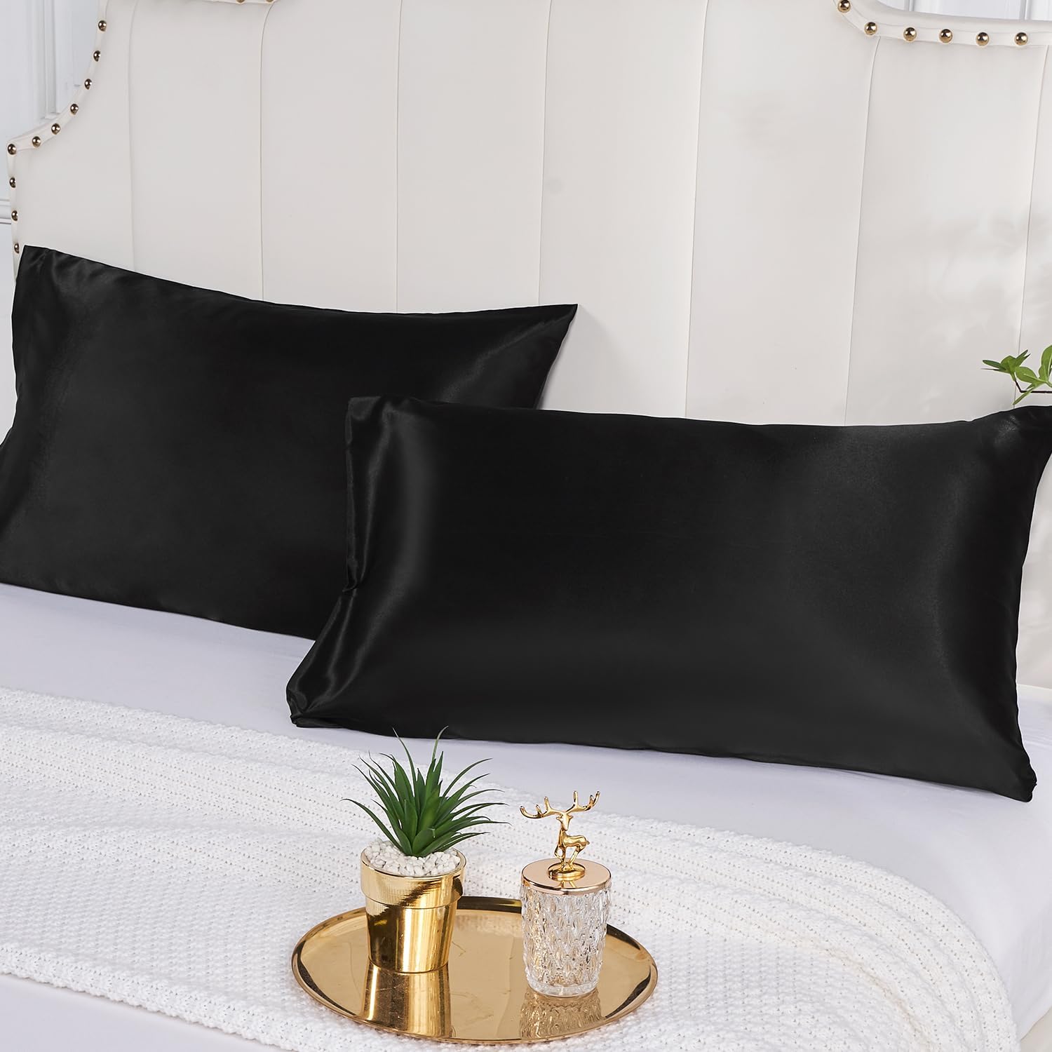 2 Pack Satin Pillowcase for Ha - Satin Silk Pillowcase Hair Skin recension och pris