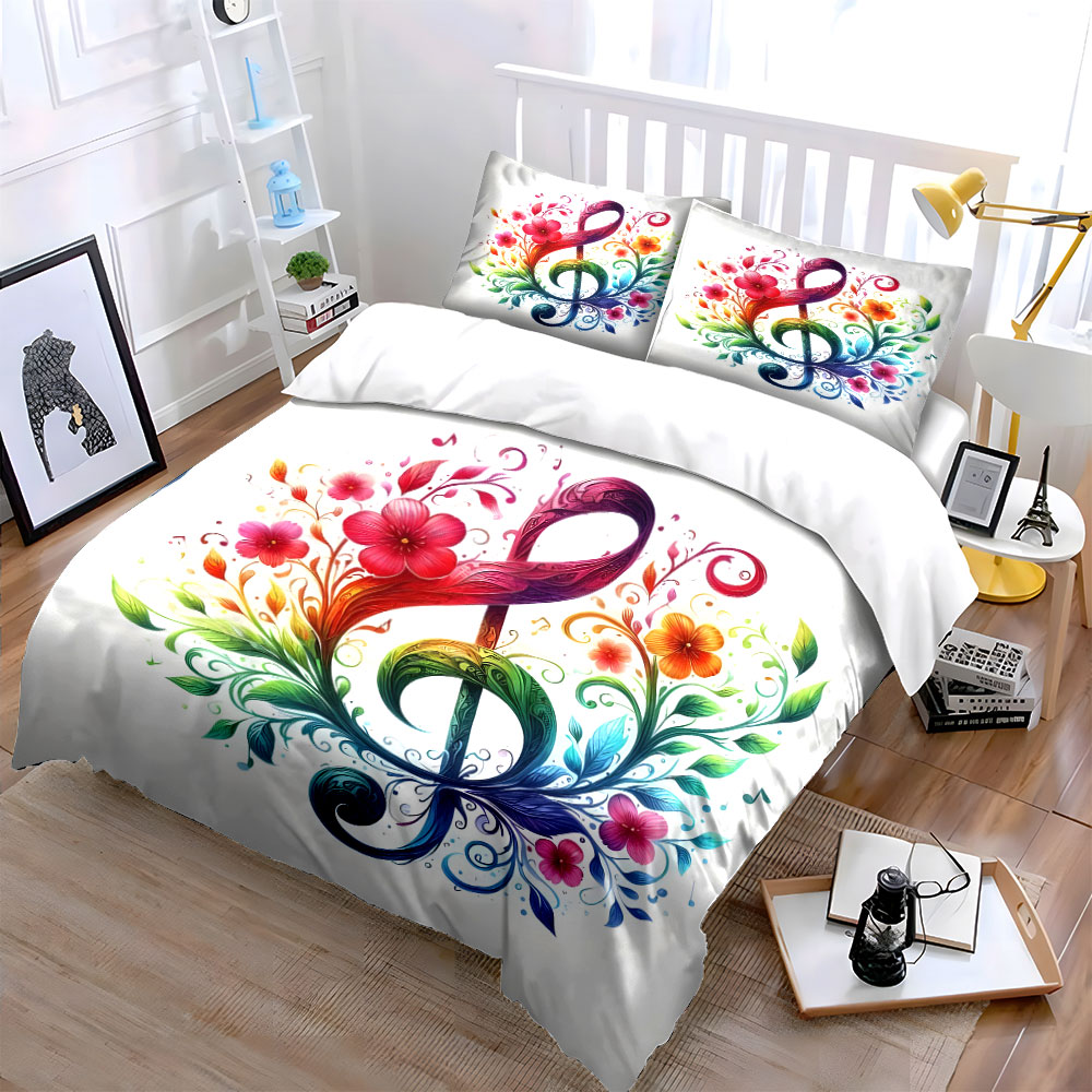 Vibrant floral entwined musica - Duvet Cover Sets With Zipper recension och pris