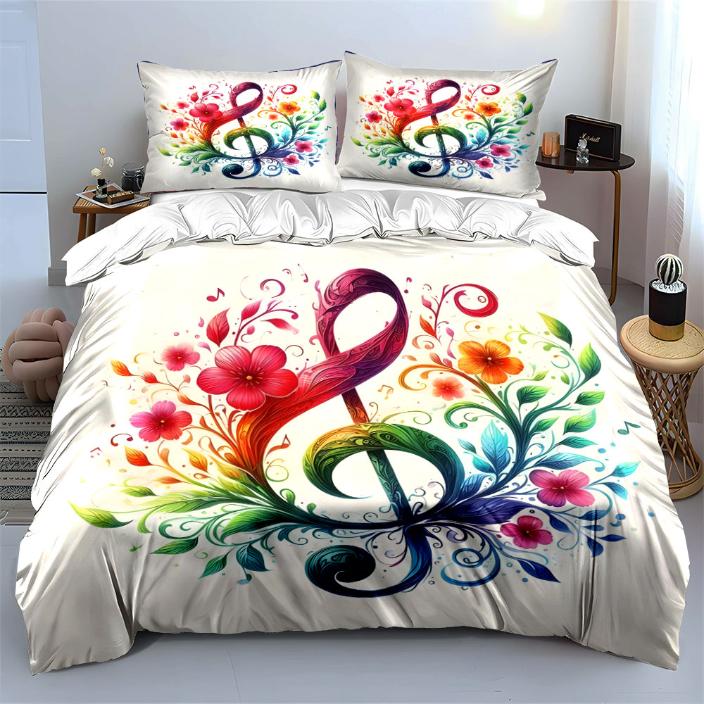 Vibrant floral entwined musica - Duvet Cover Sets With Zipper recension och pris