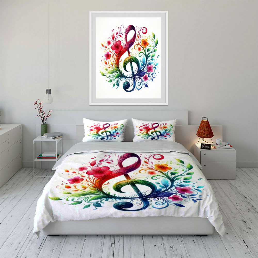 Vibrant floral entwined musica - Duvet Cover Sets With Zipper recension och pris