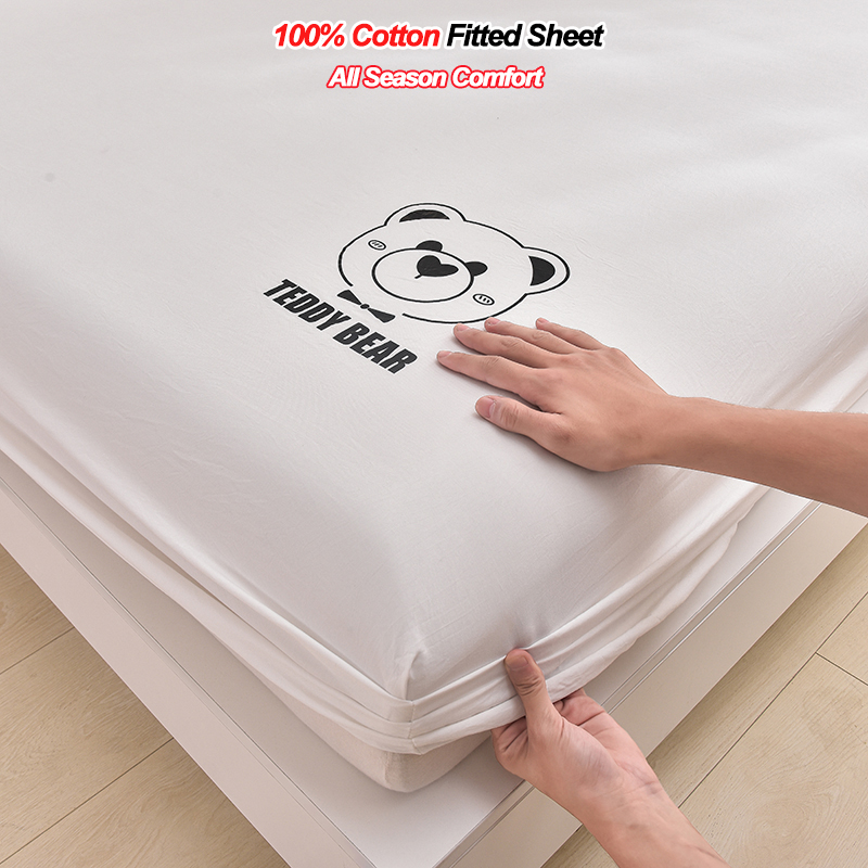 100% Cotton Fitted Sheet 28cm  - Fitted Bed Sheets Deep Pocket recension och pris