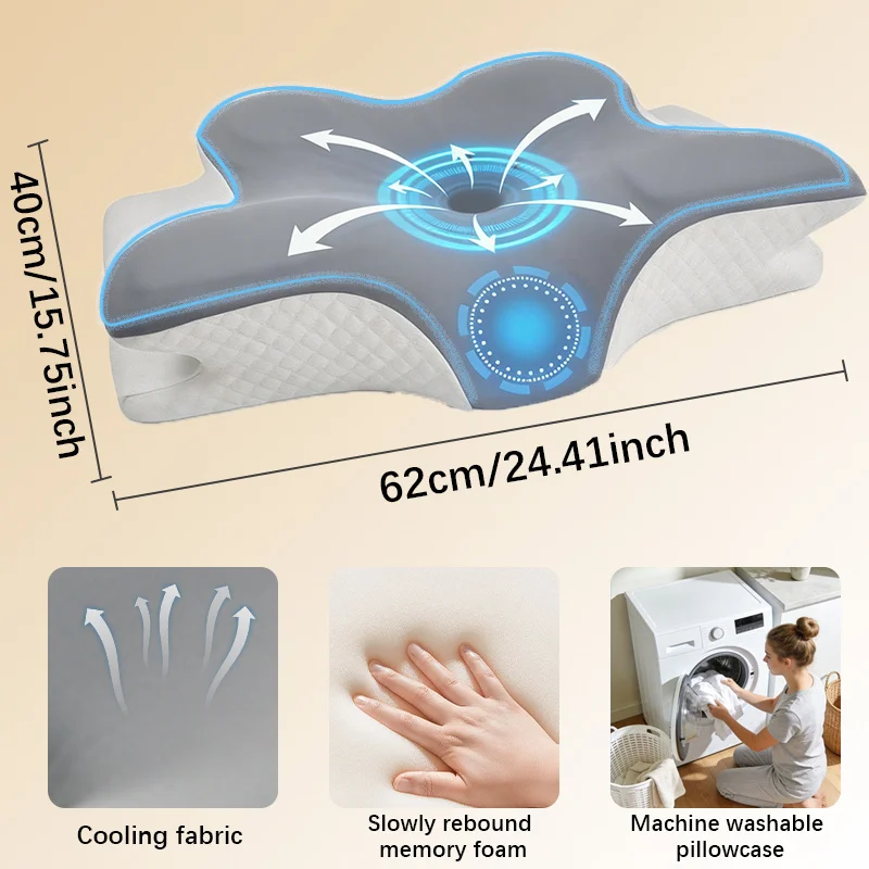 Memory Foam Pillow Cervical Pi - Memory Foam Orthopedic Pillow Neck Pain recension och pris