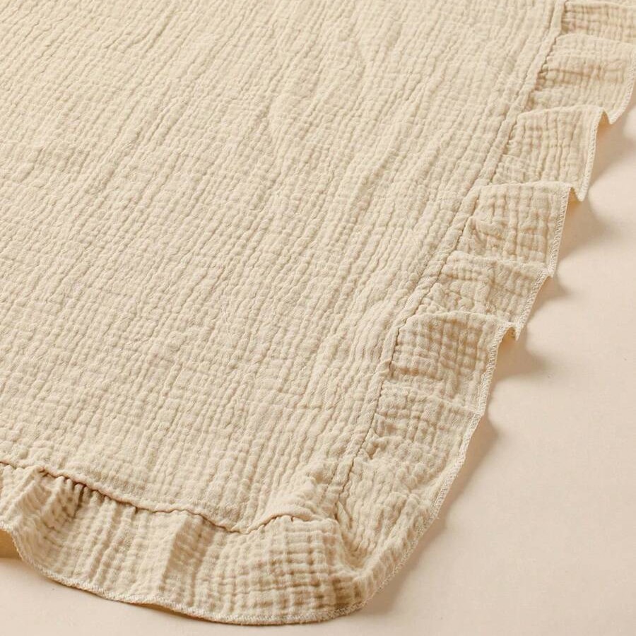 100% Cotton Ruffled Muslin Bla - Muslin Cotton Bedspread recension och pris