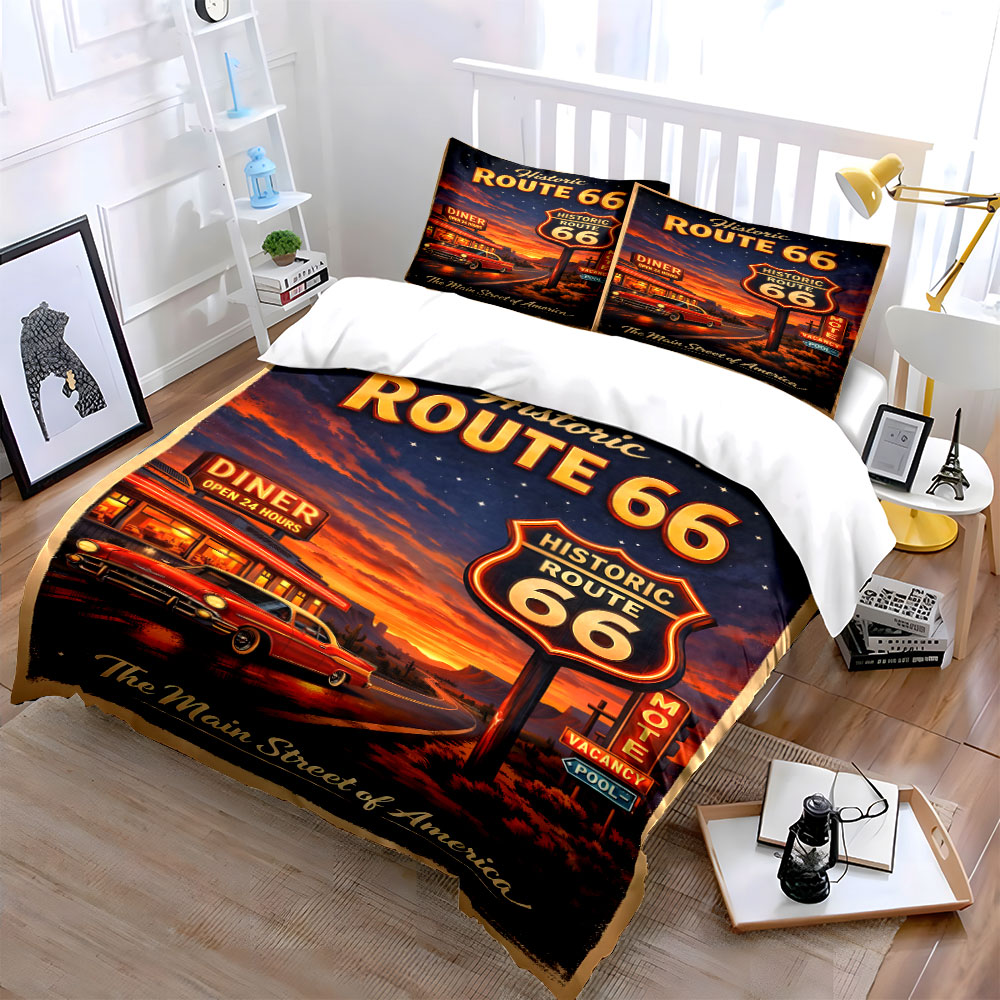 Nostalgic Night on Route 66 Pa - Duvet Cover Sets With Zipper recension och pris