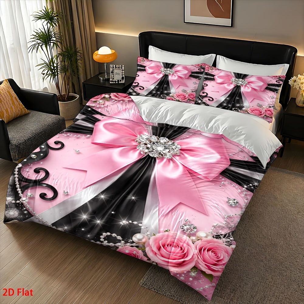 3-Piece Fashionable Black and  - Duvet Cover Sets With Zipper recension och pris