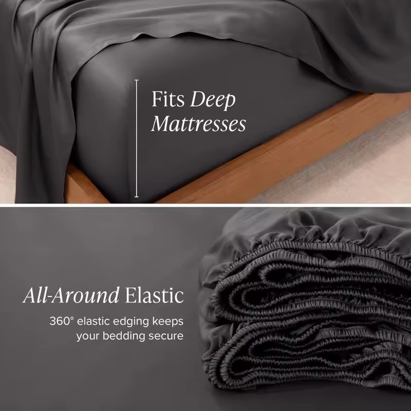 1pc Summer Cooling Fitted Shee - Fitted Bed Sheets Deep Pocket recension och pris