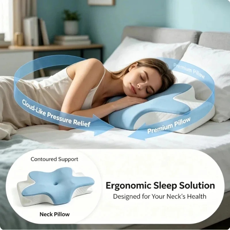 Breathable Cooling Memory Foam - Memory Foam Orthopedic Pillow Neck Pain recension och pris