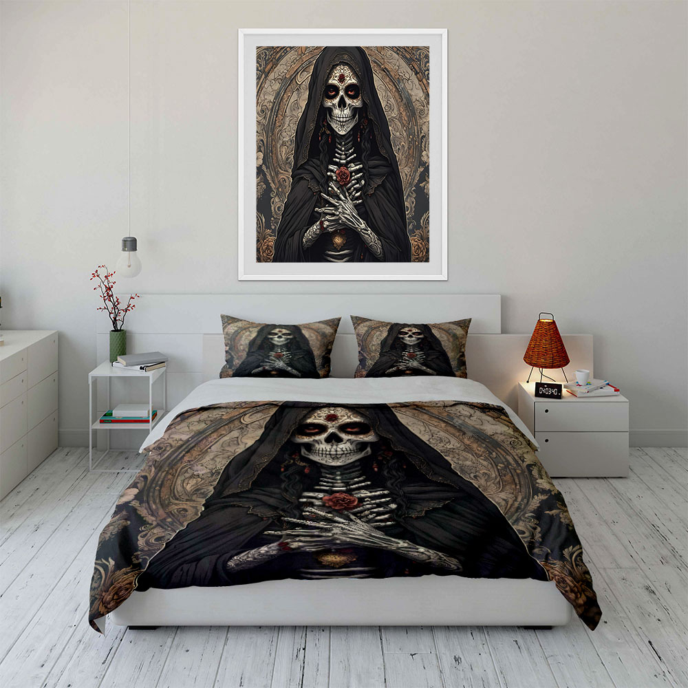 Dark Death Saint and Rose Patt - Duvet Cover Sets With Zipper recension och pris