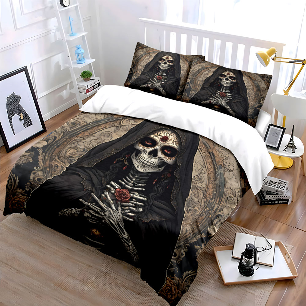 Dark Death Saint and Rose Patt - Duvet Cover Sets With Zipper recension och pris