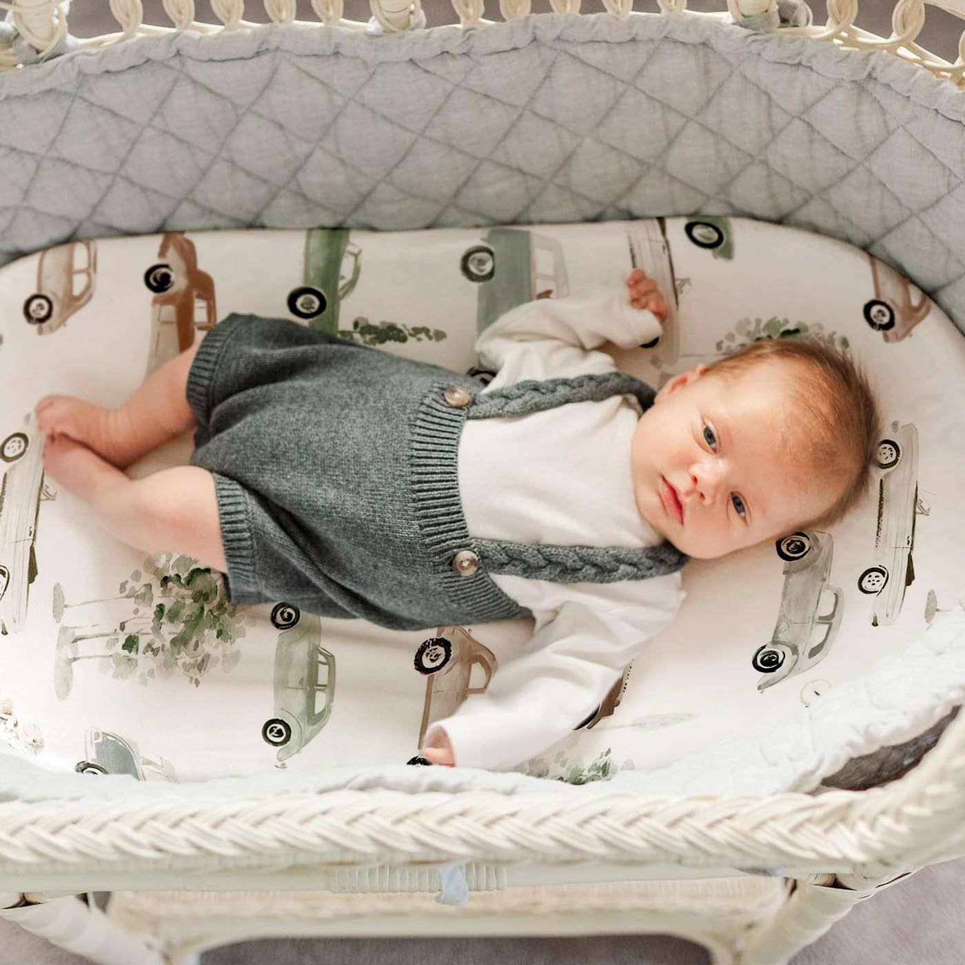 2PCS Baby Bassinet Sheet Musli - Muslin Cotton Bedspread recension och pris